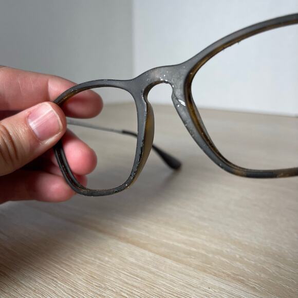 Ray-Ban RB4187 Chris 856/13 Sunglasses FRAMES ONLY Brown Rubber 54-18-145 Italy - Picture 11 of 12